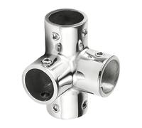 Genérico Marine Railing Attachment - 4-Way Fitting 316 Stainless Steel｜2.2cm Pipe Connector for Boats Yachts Docks, Rust-Resistant Marine Exterior Construction Guardrail System