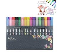 Genérico Marker Pen for Highlight, Outline Markers, Double Line Outline Pens, Double Line Quick Dry Outline Markers, Scrapbook Supplies For Drawing and Scribbling (48 color)