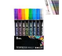 Genérico Marker Pen for Highlight, Outline Markers, Double Line Outline Pens, Double Line Quick Dry Outline Markers, Scrapbook Supplies For Drawing and Scribbling (8 color)