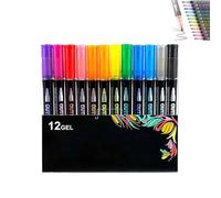 Genérico Marker Pen for Highlight, Outline Markers, Double Line Outline Pens, Double Line Quick Dry Outline Markers, Scrapbook Supplies For Drawing and Scribbling (12 color)
