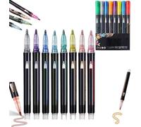 Genérico Marker Pen for Highlight,Quick Dry Magische Stifte Pen,Double Line Outline Markers Pens,8/12 Colors Outline Markers Metallic Glitter Pens for Drawing and Scribbling (8 Colors)