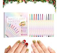 Genérico Marker Pens,12-Color Manicure Painting Dotting Markers, Dotting P Marker Pens Feature A Press-type Ink Mechanismens | For Women Wife Girlfriend Adults Youth Mother Family Christmas