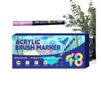 Genérico Marker, Versatile Crafting Tool, 1 Set, Brush Tip Acrylic Paint Pens, Acrylic Paint Pens Markers, Easy to Use, for Kids, Adults, Crafting, School, Party, Birthday
