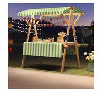 Genérico Market Stand with Canopy, Wooden Street Food Cart, Folding Stand for Craft Fairs and Street Markets, 150x60x200cm