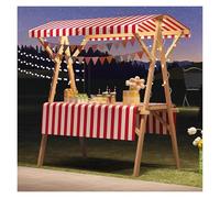 Genérico Market Stand with Canopy, Wooden Street Food Cart, Folding Stand for Craft Fairs and Street Markets, 150x60x200cm