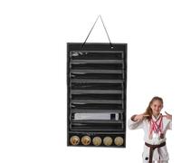 Generico Martial Arts Belt Display -66 x 40 cm 8 Belts Karate Belt Display Rack - Martial Arts Belts Organizer, BeltDisplay Rack with 5 Medals for Kids And Adults