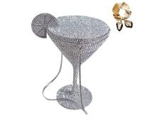 Genérico Martini Glass Purse for Women,Cocktail Goblet Evening Clutch Bag,Funny Wedding Party Prom Handbag