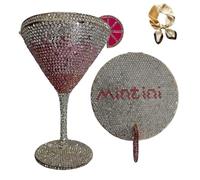 Genérico Martini Glass Purse for Women,Cocktail Goblet Evening Clutch Bag,Funny Wedding Party Prom Handbag