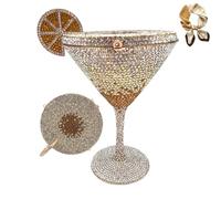 Genérico Martini Glass Purse for Women,Cocktail Goblet Evening Clutch Bag,Funny Wedding Party Prom Handbag