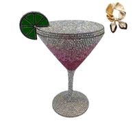 Genérico Martini Glass Purse for Women,Cocktail Goblet Evening Clutch Bag,Funny Wedding Party Prom Handbag
