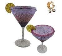 Genérico Martini Glass Purse for Women,Cocktail Goblet Evening Clutch Bag,Funny Wedding Party Prom Handbag
