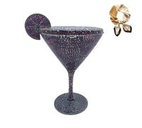Genérico Martini Glass Purse for Women,Cocktail Goblet Evening Clutch Bag,Funny Wedding Party Prom Handbag