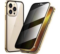 Genérico Marvulur Phone Case, Marvulur Powerful Anti-Peep Magnetic Phone Case for iPhone 16/15/14/13/12 Pro MAX, Double-Sided Anti-Peep Tempered Glass Full Body Shockproof Cases (11,Gold)