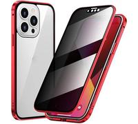Genérico Marvulur Phone Case, Marvulur Powerful Anti-Peep Magnetic Phone Case for iPhone 16/15/14/13/12 Pro MAX, Double-Sided Anti-Peep Tempered Glass Full Body Shockproof Cases (15promax,Red)