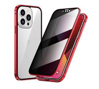 Genérico Marvulur Phone Case, Marvulur Powerful Anti-Peep Magnetic Phone Case, Full Body Shockproof Clear Cases for iPhone 16/15/14/13/12/11 Series (Red,16plus)