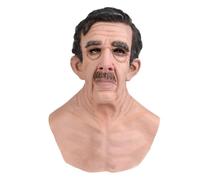 Genérico Máscara de viejo aterrador,Máscara de broma de viejo - de cosplay Spooky Old Man Face Cover en látex | de rostro humano realista completamente envuelta para reuniones para teatro, repr