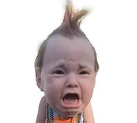 Genérico Máscara Facial Halloween - Máscara Cefálica De Látex Para Bromas - Decoración Terrorífica Bebé Llorón Punk Para Cosplay Bromas Casas Encantadas Fiestas