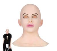 Genérico Máscara femenina de Halloween,Máscara de látex calva femenina realista | Halloween Masquerade Face Cover Novedad Disfraz Party Latex Full Head Masque