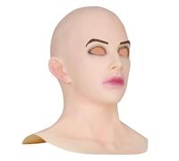 Genérico Máscara femenina de Halloween - Máscara de látex calva femenina realista,Halloween Scary Masquerade Party Cosplay Latex Face Cover, Full Head Latex Headgear Cosplay Props