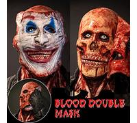 Genérico Máscara Halloween Terrorífica de Doble Capa, Máscara de Calavera Siniestra con Diseño Jack, Efecto 3D Realista y Ajuste Cómodo, para Fiestas de Halloween, Casas Encantadas