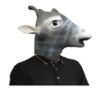 Genérico Máscara Realista De Látex De Jirafa De Cabeza Completa, Tamaño Adulto Para Accesorios De Fiesta, Cosplay Y Disfraces De Halloween