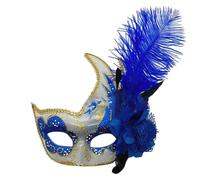 Genérico Mascaras Carnaval Venecia - Mascaras Carnaval Mascarada de Carnaval de Media Cara y Cabeza Plana para Hombres y Mujeres (Blue One Size)