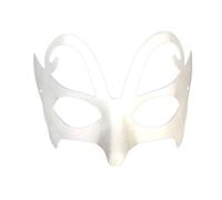 Genérico Mascaras Carnaval Venecia - Mascaras Carnaval Veneciano Cara Completa Blanca de Pulpa Hecha a Mano Media Cara Pintada a Mano en Blanco (Black One Size)