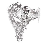 Genérico Máscaras Venecianas - Mascaras Carnaval Venecia Elegante Filigrana Tachonada de Metal para Fiestas de Disfraces y mascaradas (Silver A)