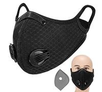 Genérico Mascarilla Reutilizable para Adultos con Válvulas de Respiración Carbón Activo Reemplazable Diseño Ajustable para Correr Ir en Bicicleta Acampar Viajar y Actividades