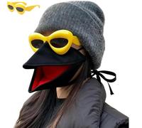 Genérico Mask with Moving Beak, Bird Beak Mask and Sunglasses Set,Funny Animal Costume, for Halloween, Parties, Cosplay (Black)