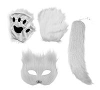 Genérico Masque Halloween Dress Up - Animal Face Cover with Gloves Tail | Costume Accessories for Adults Kids, Photo Booth Party Props, Masquerade Cosplay Outfit for Festivals, Themed Gatherings, S