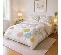 Genérico Material Duradero Beige Parure de Lit Suave Líneas Decoración de Navidad Fácil de Mantener Microfibra para Niños y Adultos Duvet Cover 260 x 240 cm