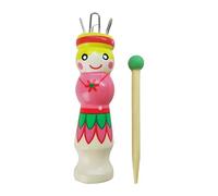 Generico Materiales para cesta | Ganchillo con simpático diseño de muñeca - Aguja de trama de madera, para hacer pulseras con cuerda y cinta, ideal para mamá, abuela, amigos, principiantes y