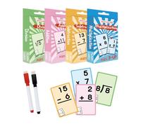Genérico Math Flash Cards for Kids - Dry Erase Multiplication & Division, 5-Star Math Skills Tool for Eges 6+, Reusable Classroom Learning Cards for Traveling & Home School