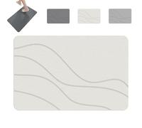 Genérico Matmend Bath Mat, Matmend Stone Bath Mat - Non-Slip Super Absorbent Diatomaceous Earth, Quick Drying Non-Slip Shower Mats, Easy to Clean, for Bathroom Living Room (White,45 * 35 * 0.9)
