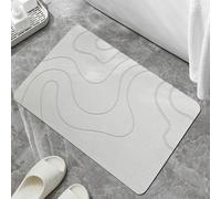 Genérico Matmend Bath Mat, Stone Bath Mat Diatomaceous Earth, Quick Drying Non-Slip Shower Mats, for Bathroom Floor & Outside Bathtub (White,60 * 90cm)