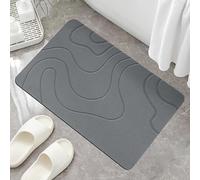Genérico Matmend Bath Mat, Stone Bath Mat Diatomaceous Earth Quick Drying Non-Slip Shower Mats, Water Absorbing Bathroom Rug for Inside/Outside Shower, Non-Slip Quick Dry (Gray,60 * 90CM)