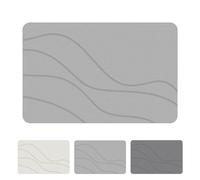 Genérico Matmend Bath Mat, Stone Bath Mat Diatomaceous Earth Shower Mats for Bathroom Floor Natural Easy to Clean, Water Absorbing Rug Outside Shower, Absorbent Quick-Drying (Light Gray)