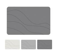 Genérico Matmend Bath Mat, Stone Bath Mat Diatomaceous Earth Shower Mats for Bathroom Floor Natural Easy to Clean, Water Absorbing Rug Outside Shower, Absorbent Quick-Drying (Gray)