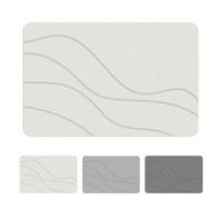 Genérico Matmend Bath Mat, Stone Bath Mat Diatomaceous Earth Shower Mats for Bathroom Floor Natural Easy to Clean, Water Absorbing Rug Outside Shower, Absorbent Quick-Drying (White)