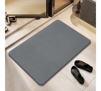 Genérico Matmend Bath Mat, Stone Bath Mat, Quick Drying Non-Slip Shower Mats, Water Absorbing Rug Outside Shower, Diatomaceous Earth Stone Material (Dark Gray-S)