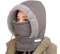 Genérico Matorioo Plush-Lined Thickened Thermal Hat with Face Mask, Windproof Ski Cold Winter Scarf Warm for Men and Women Fleece (F)