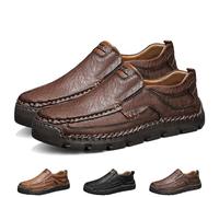 Genérico Matufit Men's Handcrafted Cowhide Orthopedic Loafers - Wide Toe Box, Men's Comfortable Casual Genuine Leather Slip on Loafers (Dark Brown,43)