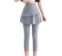 Genérico Mayas Deportivas Mujer - Conjunto Deportivo Dos Piezas Malla Falda Pantalones Yoga Capri Talla Grande Mujer