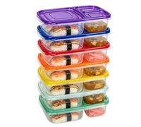 Genérico Meal Prep Containers, 3-Compartment Meal Storage Box, School Food Container, for Home Office Camping Picnic School Restaurant Microwave Dishwasher