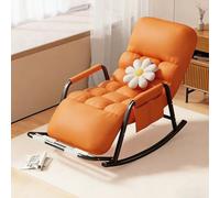 Genérico Mecedora Ajustable, SillóN Reclinable 5 Posiciones con Rodillo Masaje Pies, Impermeable Acolchado para Patio, SalóN, BalcóN