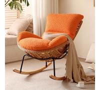 Genérico Mecedora de ratán Hecha a Mano - Cómoda Silla tapizada para Lactancia, Ideal para Sala de Estar y Dormitorio, con Funda Desmontable, Relajarse y para el Cuidado del bebé.