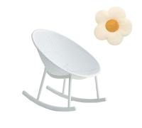 Genérico Mecedora Ovalada Moderna, Mecedora En Forma De Huevo, Plástico Transpirable, Asientos Ergonómicos, Muebles Elegantes For El Hogar Y El Patio, For Sala De Estar, Dormitorio(White)