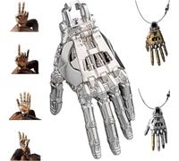 Genérico Mechanical Bionic Hand Pendant,Movable Finger Joints Robot Hand Charm Jewelry,Steampunk Mechanical Hands Pendant Necklace,Robotic Arm Jewelry Gift For Men Women