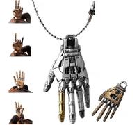 Genérico Mechanical Bionic Hand Pendant,Movable Finger Joints Robot Hand Charm Jewelry,Steampunk Mechanical Hands Pendant Necklace (Silver, 52x24mm/2.05x0.94in)